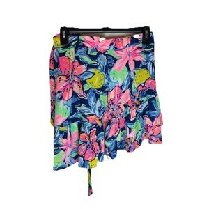 Lilly Pulitzer Nessa Skirt Nauti Navy Capri Soleil‎ Preppy Beach Vibrant, Size 6